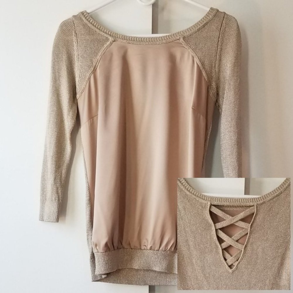 Last Chance! Cache Woven Back Sweater